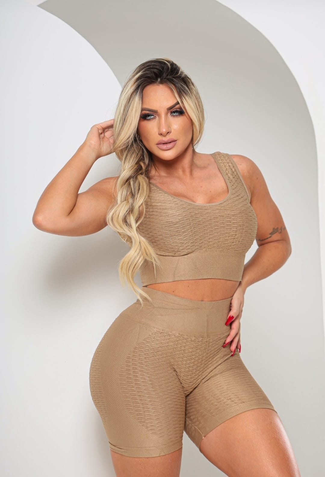 Conjunto  Texturizado 3D com Bermuda de Cintu